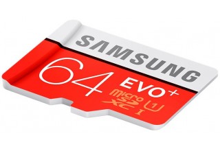 Карта памяти microSD Samsung Evo Plus UHS-3 (class 10) - 64GB + адаптер
